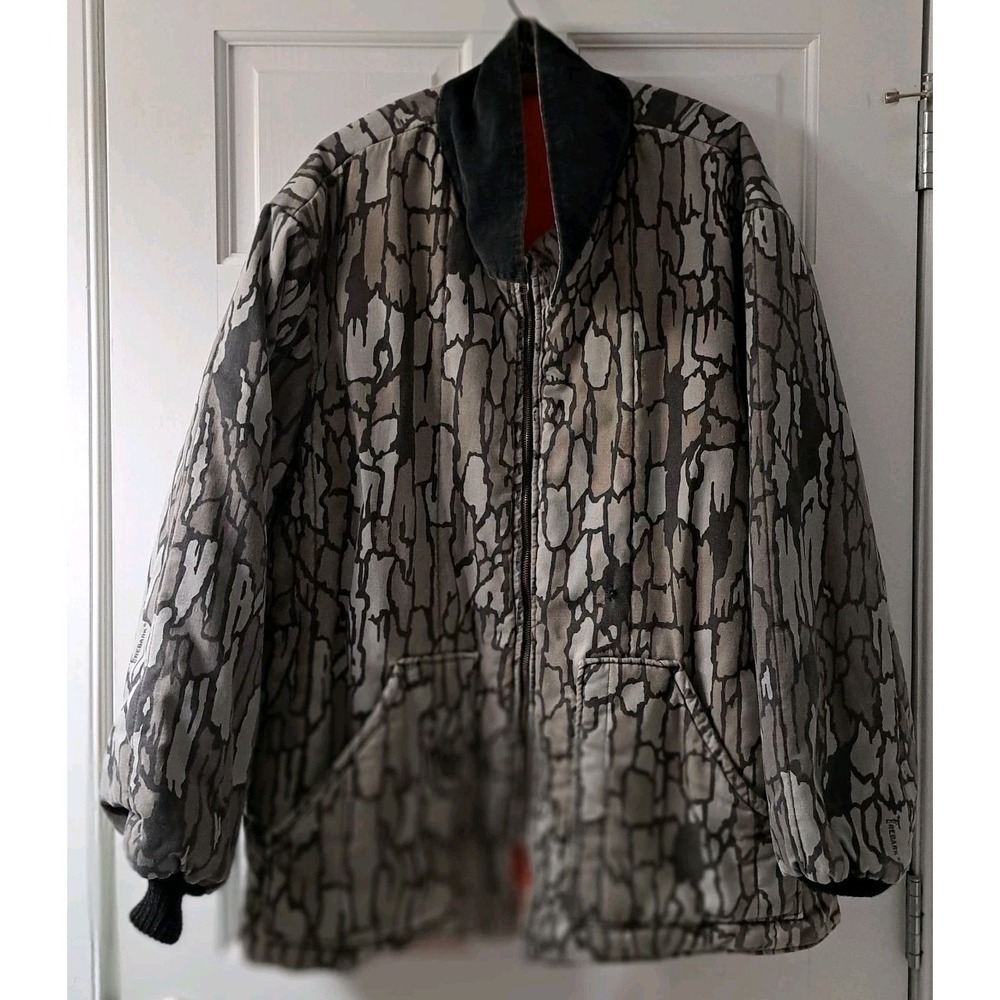 Vtg Mens Walls Blizzard Proof Hunting Jacket50-52. Reversible Camo/Org MadeUSA.